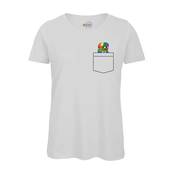 T-shirt-maglietta-donna-peepoclown-twitch-emote-cotone-organico-bianco-boostit