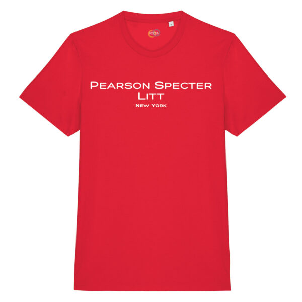 T-shirt-Unisex-Pearson-Specter-Litt-Serie-TV-Suits-cotone-bio-rosso
