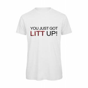 T-shirt-suits-You-just-got-litt-up-uomo-serie-tv-cotone-organico-Boostit-bianco