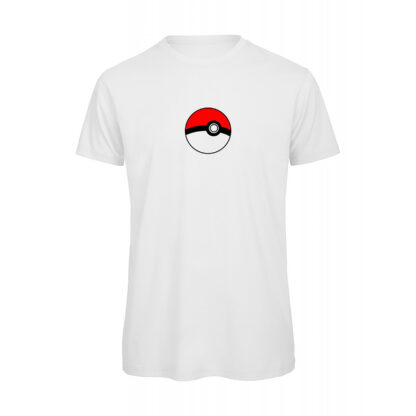 T-shirt-PokeBall-Maglietta-uomo-anime-cartoni-cotone-organico-Boostit-bianco