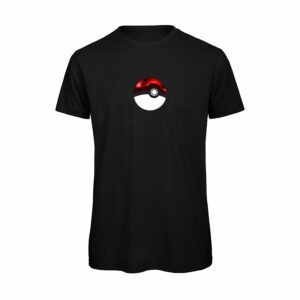 T-shirt-PokeBall-Maglietta-uomo-anime-cartoni-cotone-organico-Boostit-nero