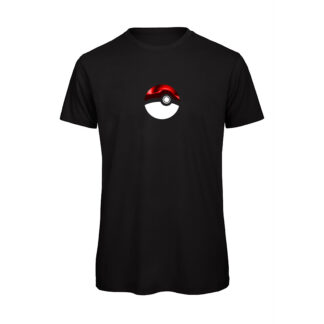 T-shirt-PokeBall-Maglietta-uomo-anime-cartoni-cotone-organico-Boostit-nero