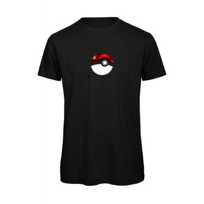 T-shirt-PokeBall-Maglietta-uomo-anime-cartoni-cotone-organico-Boostit-nero