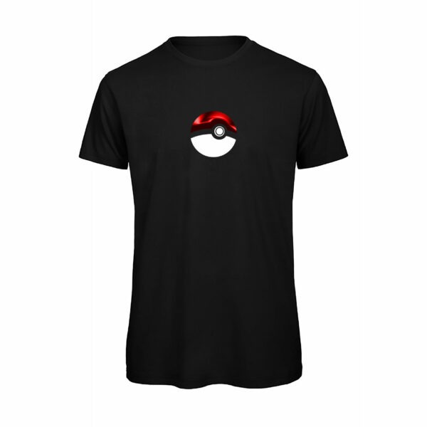 T-shirt-PokeBall-Maglietta-uomo-anime-cartoni-cotone-organico-Boostit-nero