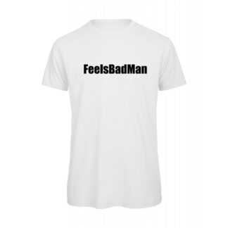 T-shirt-emote-twitch-feelsbadman-Maglietta-uomo-Videogiochi-cotone-organico-Boostit-bianco