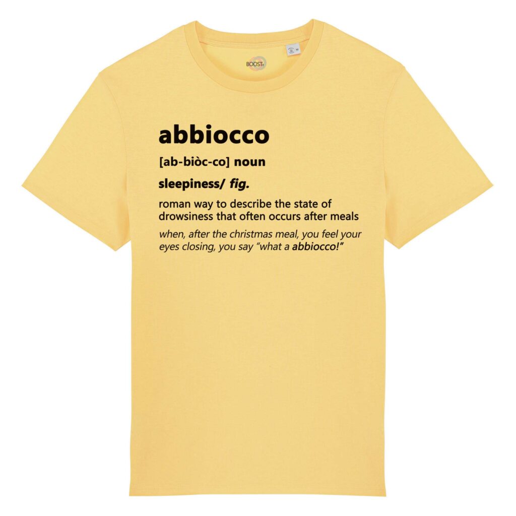 T-shirt-abbiocco-roman-says-cotone-biologico-giallo