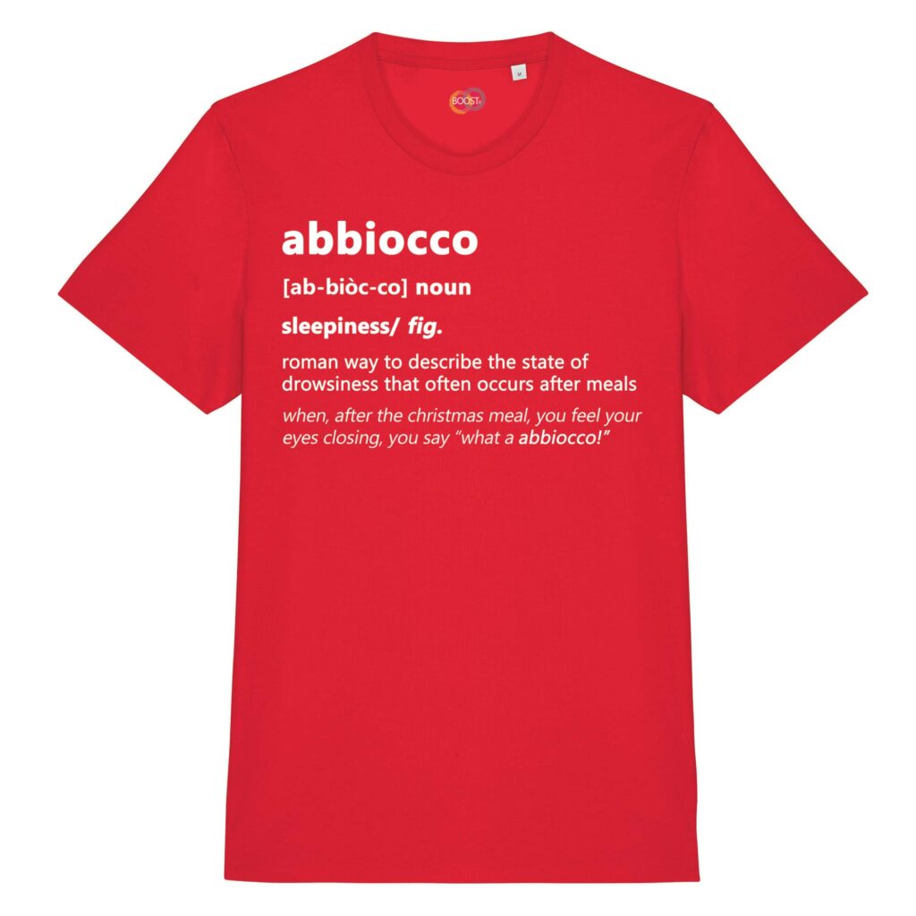 T-shirt-abbiocco-roman-says-cotone-biologico-rosso