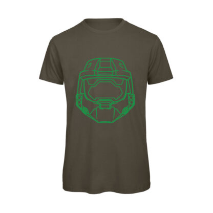 T-shirt-Halo-Helmet-Fronte-Maglietta-uomo-Videogiochi-cotone-organico-Boostit-verde