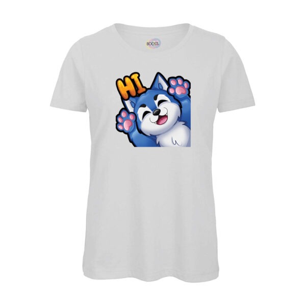 T-shirt-Pampero-emote-twitch-donna-cotone-organico-Boostit-bianco