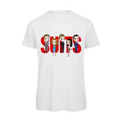 Maglia-Uomo-Suits-Locandina-Serie-TV-bianco