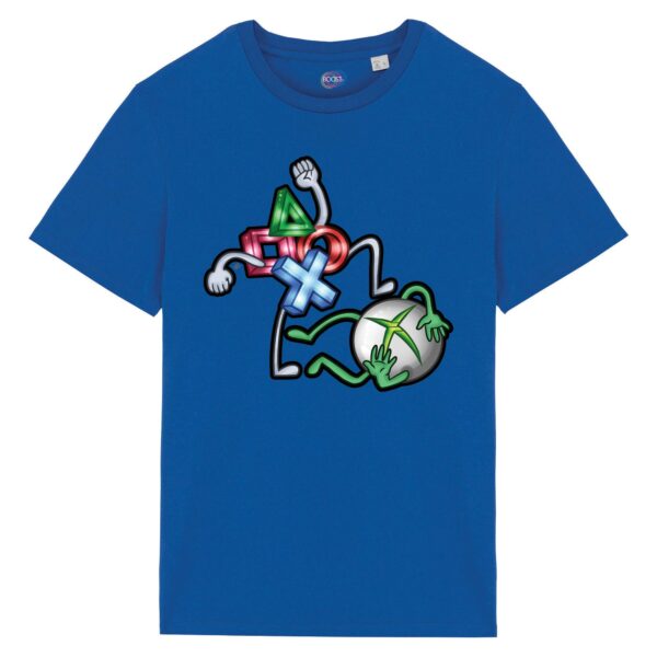 T-shirt-Console-Play-S--cotone-biologico-blu