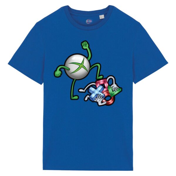 T-shirt-Console-X War-BoX-cotone-biologico-blu