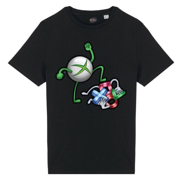 T-shirt-Console-X War-BoX-cotone-biologico-nero