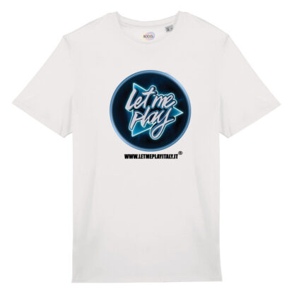 T-shirt-Letmeplay-unisex-cotone-biologico-100%-bianco-Boostit