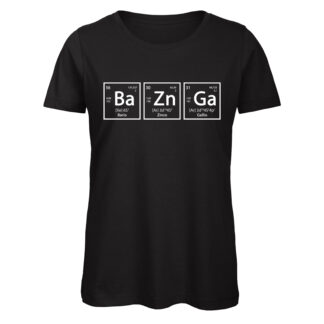 T-shirt-Donna-Sheldon-Bazinga-cotone-organico-nero