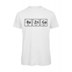T-shirt-Uomo-Sheldon-Bazinga-cotone-organico-bianco