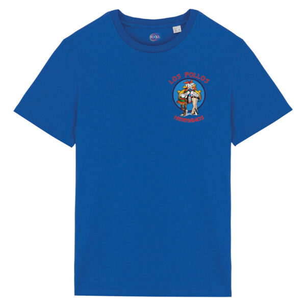 T-shirt-Los-Pollos-Hermanos-Logo-serie-breaking-bad-better-call-saul-boostit-unisex-fronte-blu