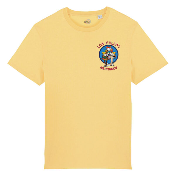 T-shirt-Los-Pollos-Hermanos-Logo-serie-breaking-bad-better-call-saul-boostit-unisex-fronte-giallo