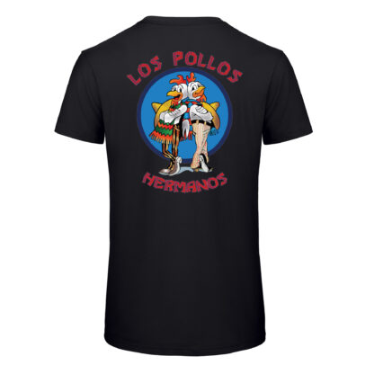 T-shirt-Los-Pollos-Hermanos-doppia-stampa-Better-Call-Saul-Breaking-Bad-Serie-TV-cotone-organico-uomo-retro-nero-Boostit