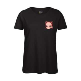 T-shirt-Ellie-emote-twitch-donna-cotone-organico-Boostit-nero