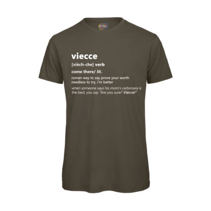 T-shirt-VIECCE-Maglietta-uomo-Dizionario-Romano-cotone-organico-Boostit-verde
