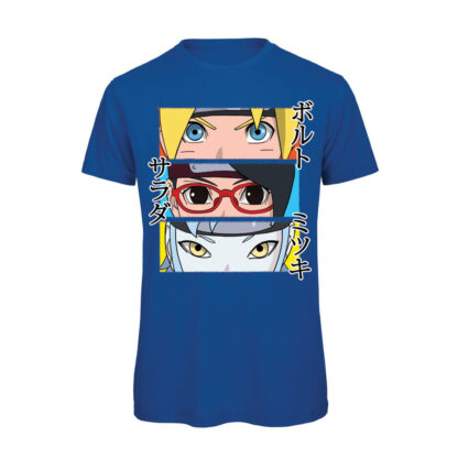 T-shirt-Boruto-Team-7-Anime-cotone-organico-uomo-Blu-Boostit