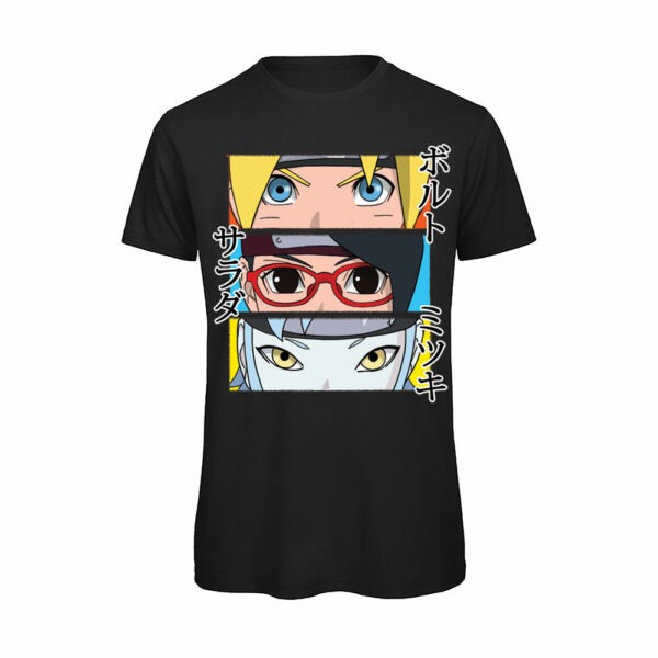 T-shirt-Boruto-Team-7-Anime-cotone-organico-uomo-Nero-Boostit