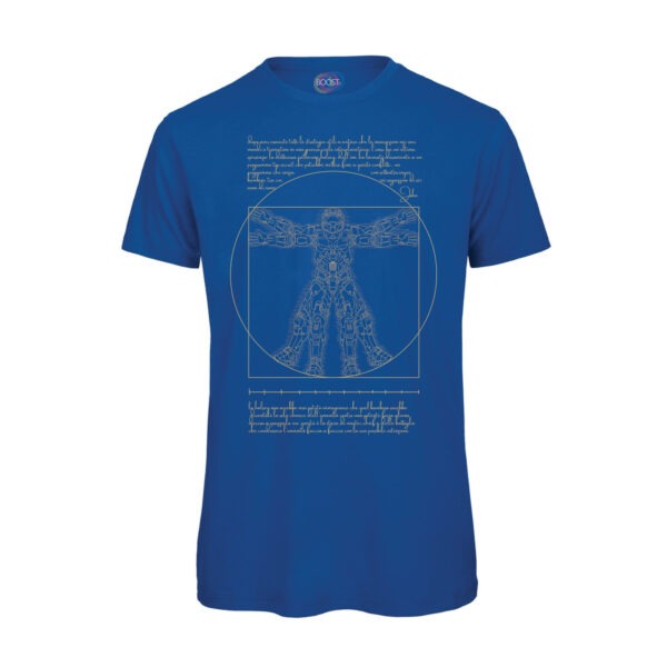 T-shirt-Videogiochi-Vitruvian-Man-Chief-cotone-organico-uomo-Blu-Boostit