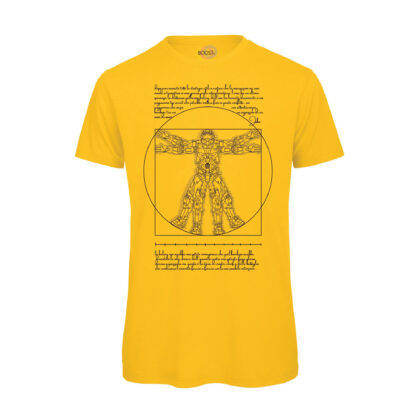 T-shirt-Videogiochi-Vitruvian-Man-Chief-cotone-organico-uomo-Giallo-Boostit