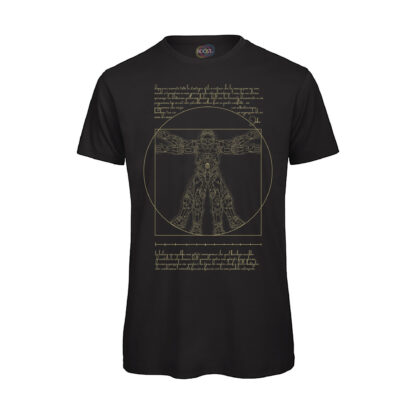 T-shirt-Videogiochi-Vitruvian-Man-Chief-cotone-organico-uomo-Nero-Boostit