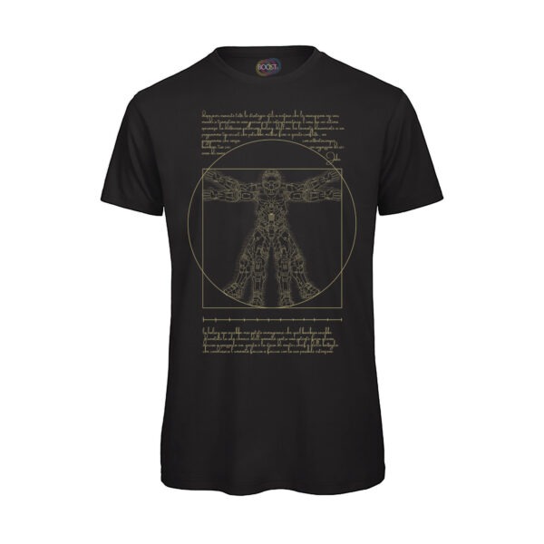 T-shirt-Videogiochi-Vitruvian-Man-Chief-cotone-organico-uomo-Nero-Boostit