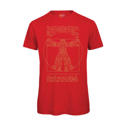 T-shirt-Videogiochi-Vitruvian-Man-Chief-cotone-organico-uomo-Rosso-Boostit