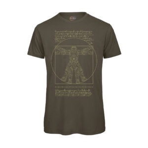T-shirt-Videogiochi-Vitruvian-Man-Chief-cotone-organico-uomo-Verde-kaki-Boostit