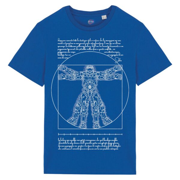 T-shirt-Vitruvian-Chief-cotone-biologico-blu