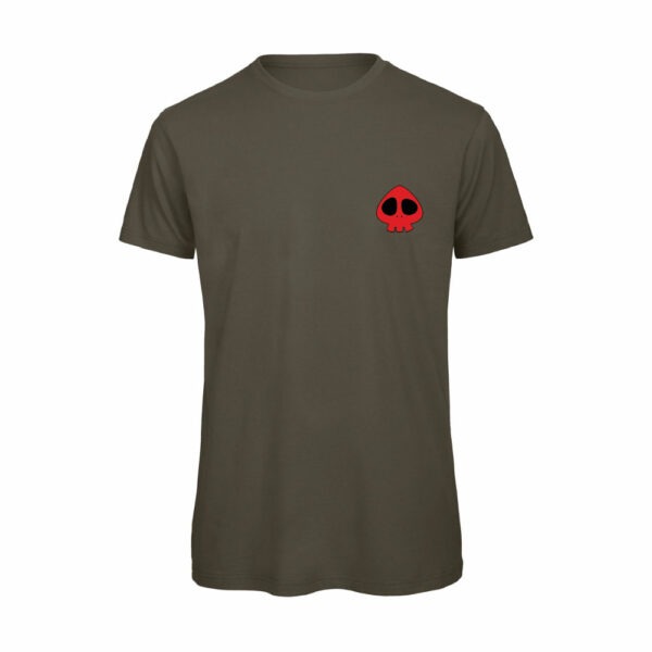 T-shirt-manga-yattaman-teschio-cotone-organico-uomo-kaki-Boostit