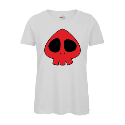 Maglia-Yattaman-Teschio-donna-cotone-organico-qualità-Bianco