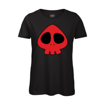 Maglia-Yattaman-Teschio-donna-cotone-organico-qualità-Nero