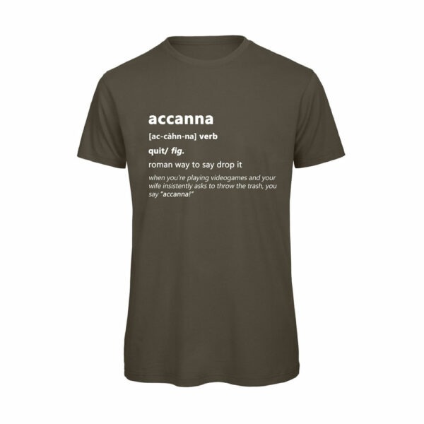 T-shirt-ACCANNA-Maglietta-uomo-Dizionario-Romano-cotone-organico-Boostit-verde