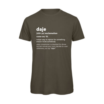 T-shirt-DAJE-Maglietta-uomo-Dizionario-Romano-cotone-organico-Boostit-verde