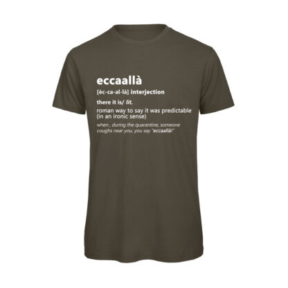 T-shirt-ECCALLA-Maglietta-uomo-Dizionario-Romano-cotone-organico-Boostit-verde