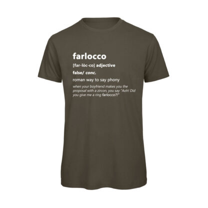 T-shirt-FARLOCCO-Maglietta-uomo-Dizionario-Romano-cotone-organico-Boostit-verde