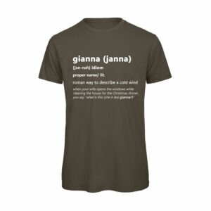 T-shirt-GIANNA-Maglietta-uomo-Dizionario-Romano-cotone-organico-Boostit-verde