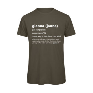 T-shirt-GIANNA-Maglietta-uomo-Dizionario-Romano-cotone-organico-Boostit-verde