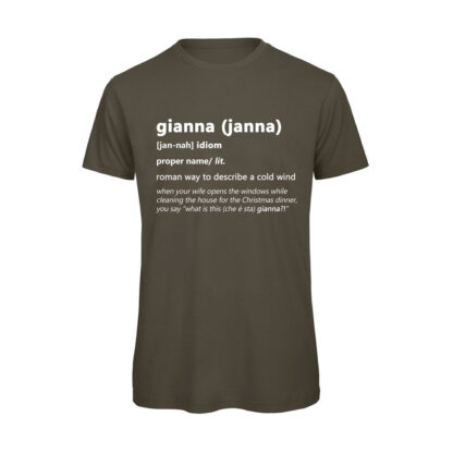 T-shirt-GIANNA-Maglietta-uomo-Dizionario-Romano-cotone-organico-Boostit-verde