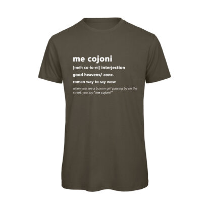 T-shirt-ME-COJONI-Maglietta-uomo-Dizionario-Romano-cotone-organico-Boostit-verde