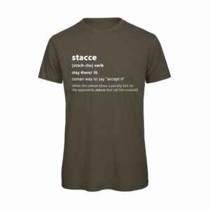 T-shirt-STACCE-Maglietta-uomo-Dizionario-Romano-cotone-organico-Boostit-verde