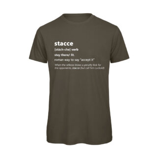 T-shirt-STACCE-Maglietta-uomo-Dizionario-Romano-cotone-organico-Boostit-verde