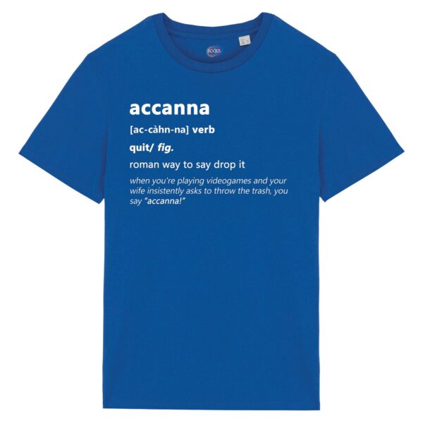 T-shirt-accanna-roman-says-cotone-biologico-blu