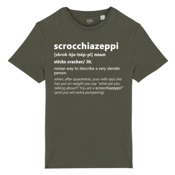 T-shirt-scrocchiazeppi-roman-says-cotone-biologico-verde