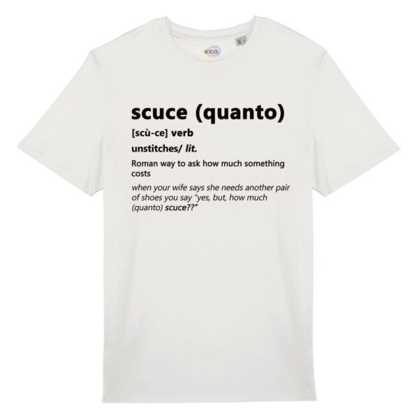 T-shirt-scuce-roman-says-cotone-biologico-bianco